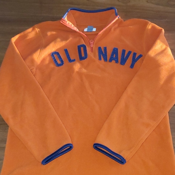 Old Navy Other - Old Navy Orange & Navy 1/4 Zip Fleece Pull Over, Boy's Size XL (14/16)